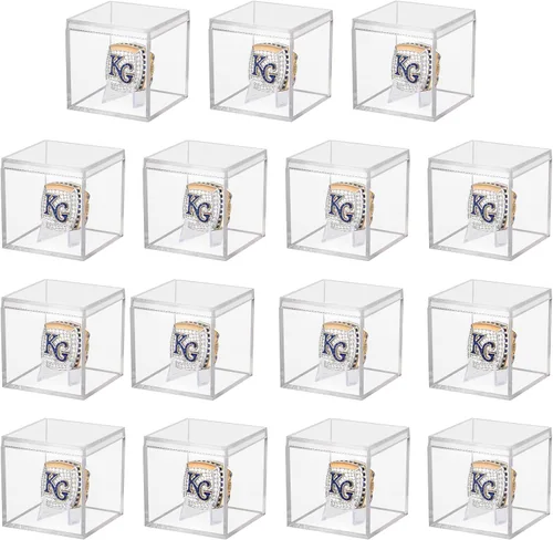 Miniatura 8 de Hooqict Paquete de 4 Estuche de Exhibición de Sóftbol de Acrílico Estuche de Exhibición de Sóftbol Transparente Soporte Protegido contra UV Estuche
