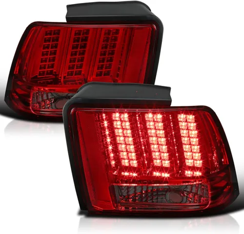 Miniatura 10 de SPEC-D TUNING Luces traseras LED negras con señal secuencial compatible con Ford Mustang 1999-2004, conjunto de par izquierdo + derecho Lente ahumado