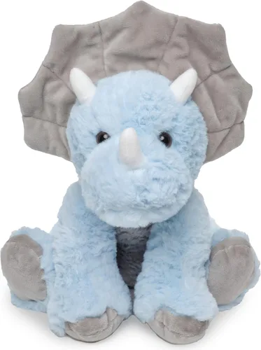 Animal de peluche de dinosaurio de la colección Bearington, peluche de dinosaurio triceratops suave y lindo azul para bebés, niños, niñas y niños