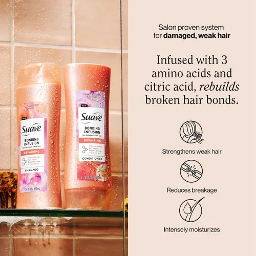 Miniatura 2 de Suave Set de champú y acondicionador, infusión de unión, tratamiento restaurador para cabello seco y dañado, 12.6 oz Ea