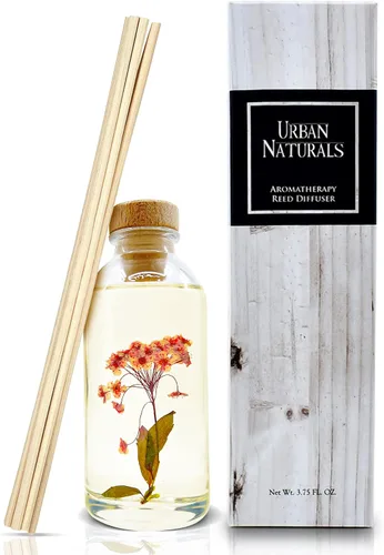 Miniatura 3 de Urban Naturals Repuesto de difusor de varillas de guisante dulce y sándalo, 4 onzas, paquete con juego de difusor de varillas de guisante dulce