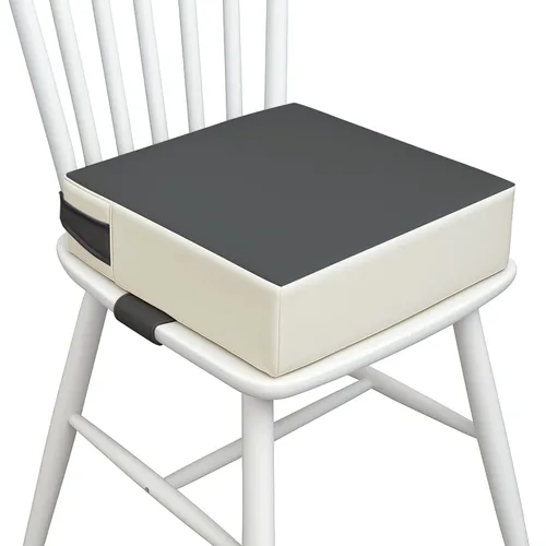 Miniatura 8 de Asiento elevador para mesa de comedor para niños pequeños, cojín lavable de poliuretano con correas dobles de seguridad, parte inferior Gris