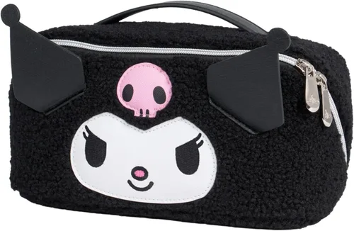 Miniatura 3 de Bolsa Organizadora de Maquillaje de Viaje Impressions Vanity Kuromi, Bolsa de Cosméticos con Cremallera que se Abre Plana con Textura de Tela Sherpa