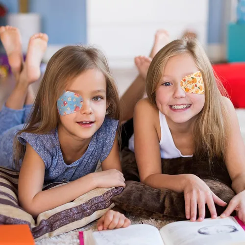 Miniatura 6 de Toulite 90 parches adhesivos para ojos para niños y niñas, sin látex, desechables, lindos vendajes adhesivos para ambliopía, bloqueo de luz, ojo