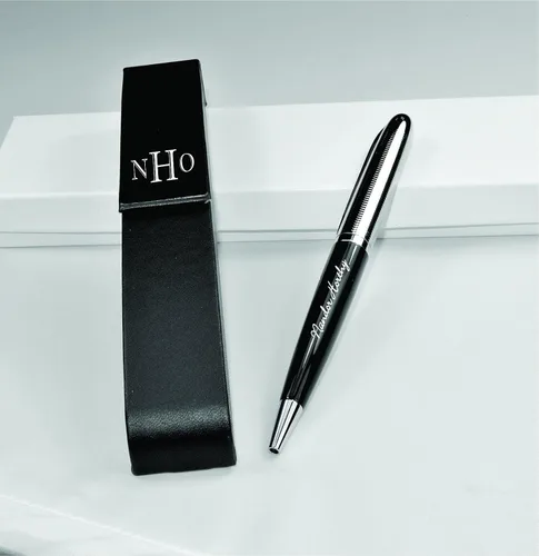 Bolígrafo personalizado de esmalte plateado y negro grabado gratis, bolígrafo grabado personalizado, regalo de padrinos de boda, regalo de