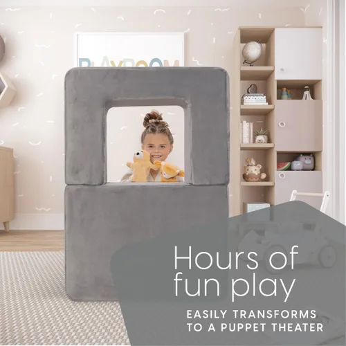 Miniatura 6 de Milliard Sofá para Niños - Sofá Modular para Niños Pequeños y Bebés, Muebles de Sala de Juegos/Dormitorio (Gris Pequeño)
