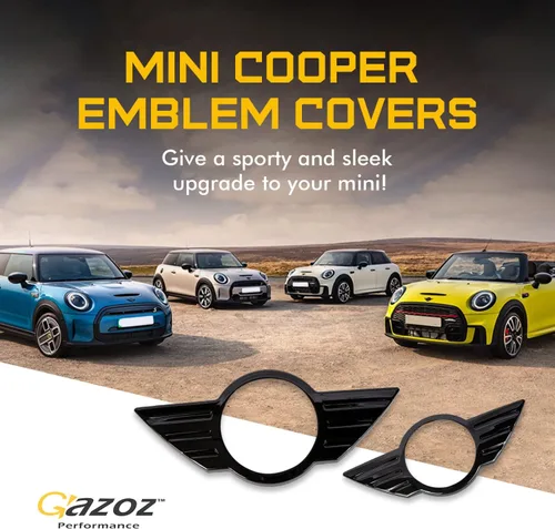Miniatura 2 de Cubierta de emblema negra brillante delantera y trasera compatible con R60 Mk1