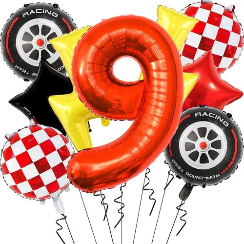 Miniatura 12 de 6 globos de carreras para decoración de fiesta de cumpleaños, globos de semáforo de 32 pulgadas para suministros de fiesta de cumpleaños