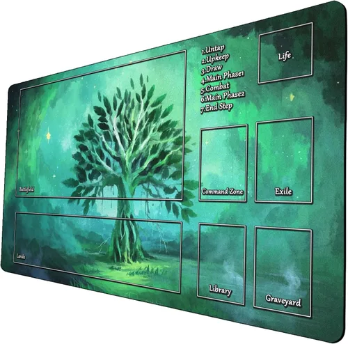 Miniatura 22 de Fantasy Black Lotus TCG - Tapete de juego de 24 x 14 pulgadas, tapete de juego para MTG DTCG CCG RPG Trading Card Game Mats superficie lisa juego