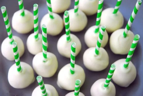 Miniatura 4 de Pajitas de papel a rayas verdes a granel, pajitas desechables verdes y blancas de papel biodegradable para tartas para manualidades (paquete de 100)