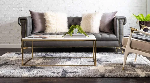 Miniatura 3 de Unique Loom Hygge Shag Collection - Alfombra rectangular moderna de inspiración marroquí, diseño geométrico, felpa y acogedora, 4 pies x 6 pies