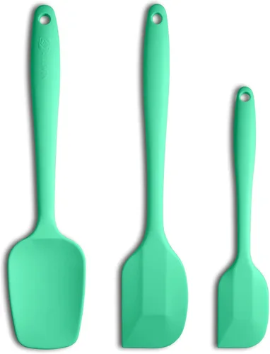 Miniatura 14 de Juego de espátulas de silicona de 3 piezas, mango ergonómico, espátulas de alta resistencia al calor, espátulas de goma antiadherentes con núcleo