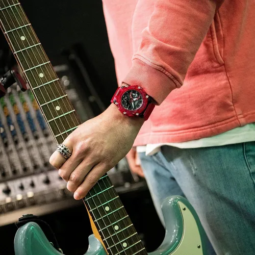Miniatura 9 de G-Shock GA2200SKL-4A - Reloj serie esqueleto con ondas de sonido, color rojo, Transparente Rojo, talla única