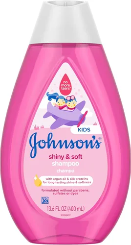 Miniatura 4 de Johnson's Champú brillante y suave para niños con aceite de argán y proteínas de seda, lavado diario para el cabello de los niños que limpia