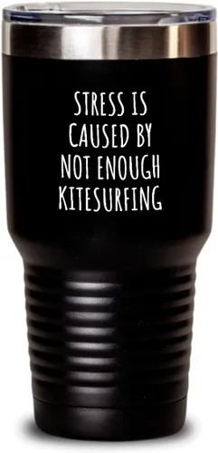 Miniatura 7 de Stress Is Caused By Not Enough Kitesurfing Tumbler Funny Gift Idea For Hobby Lover Fan Quote Gag Addict Joke Insulated Cup With Lid Black 20 Oz