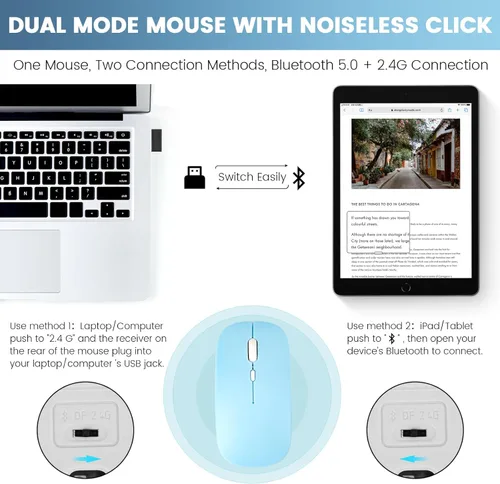 Miniatura 4 de SOPPY Funda con teclado Bluetooth y mouse para iPad de 11ª generación (A16) de 11 pulgadas 2025, 10ª generación de 10.9 pulgadas 2022, funda Azul