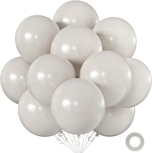 Miniatura 75 de KALOR Globos color morado ceniza de 18 pulgadas, 10 globos de látex mate, globos redondos grandes para bodas, baby shower, fiestas de cumpleaños