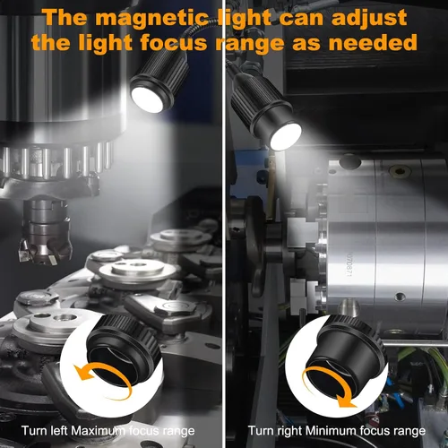 Miniatura 2 de Luz de trabajo magnética de 7 W, lámparas de escritorio magnéticas con fucos ajustables y cuello de cisne flexible, luz para máquina de coser, luces