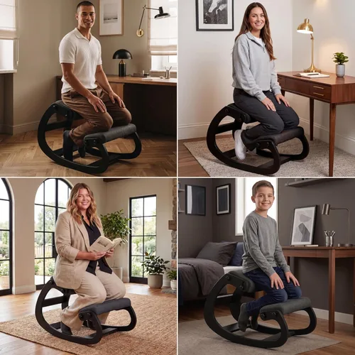 Miniatura 9 de NYPOT Silla ergonómica de rodillas con asientos ajustables - Silla de rodillas para corrección de postura y taburete oscilante para rodillas