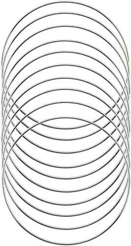 Miniatura 10 de SUNTQ Anillo de macramé para atrapasueños, manualidades de metal, redondo, chapado en latón, 4 pulgadas (dorado, paquete de 10)