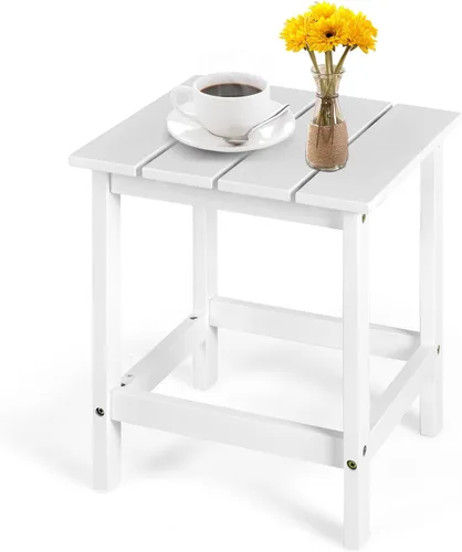 Miniatura 11 de Tangkula Mesa auxiliar cuadrada para exteriores, mesa Adirondack, mesas auxiliares para silla para interiores y exteriores, resistente a