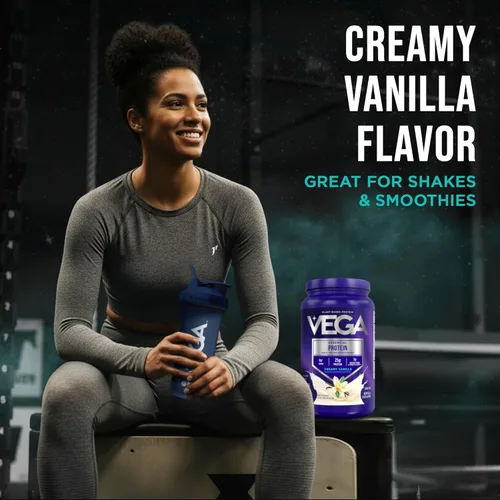 Miniatura 6 de Vega Original Essential Protein - 25g de proteína vegetal, vainilla cremosa, 20 porciones, mezcla para bebida vegana sin OMG, lista para batidos