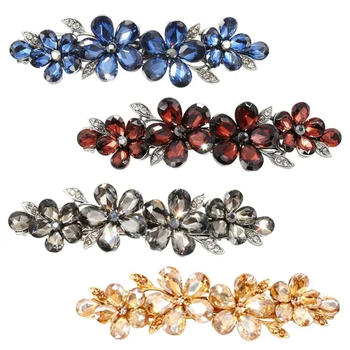 Pinzas para el cabello para mujer, pasadores de pelo de novia con detalles de cristal, horquillas brillantes para bodas, novias y cabello largo,