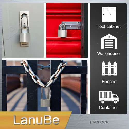 Miniatura 8 de LanuBe Candados de acero inoxidable 304 con igual llave para uso en exteriores, candado para vaso de pines, cuerpo de 2 pulgadas de ancho, grillete