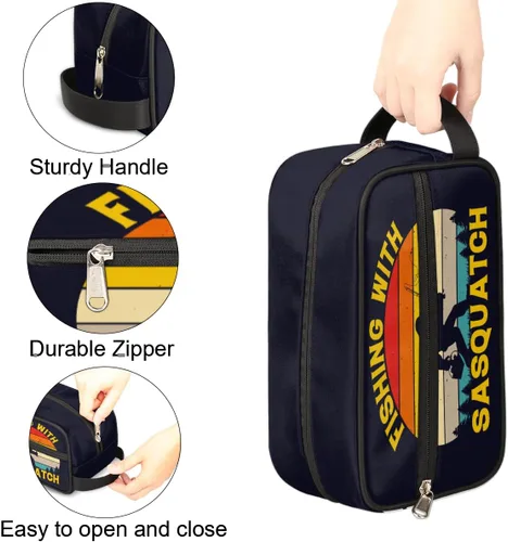 Miniatura 3 de Neceser de viaje para hombres y mujeres, bolsa de afeitar resistente al agua, bolsas de almacenamiento plegables con asa para artículos de tocador