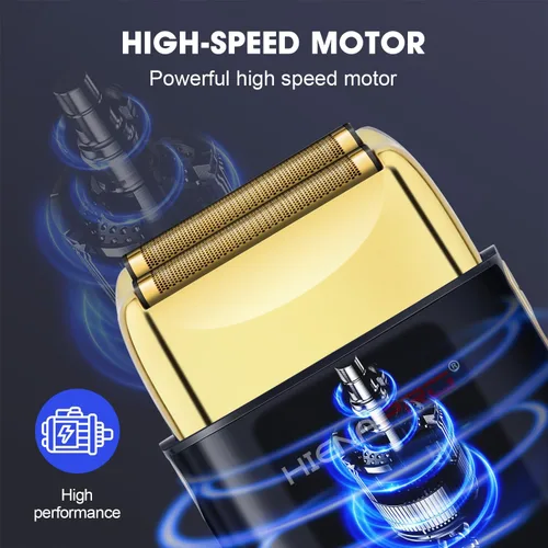 Miniatura 3 de HIENA PRO Afeitadora de aluminio para hombres barbería, recortadora eléctrica doble, maquinilla de afeitar eléctrica profesional, afeitadora