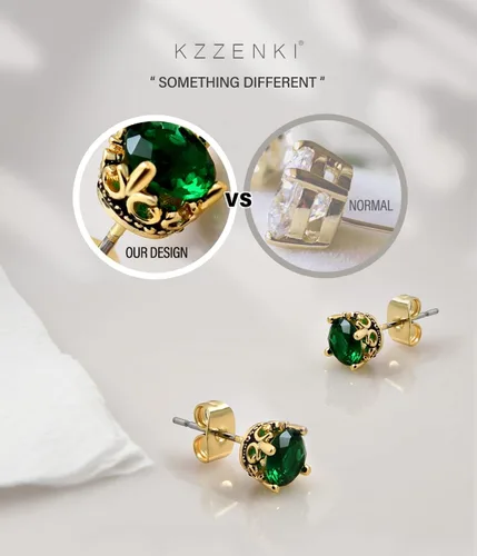 Miniatura 3 de Aretes negros y dorados para hombres y mujeres, con corona retro, hipoalergénicos, de acero inoxidable, con circonita cúbica