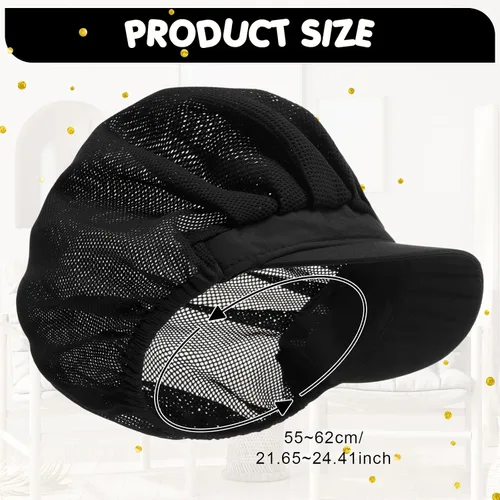 Miniatura 9 de Hicarer 16 sombreros de chef para mujer, redes para el pelo, cocina, cocina, gorra de chef ajustable, gorra de trabajo elástica para mujeres