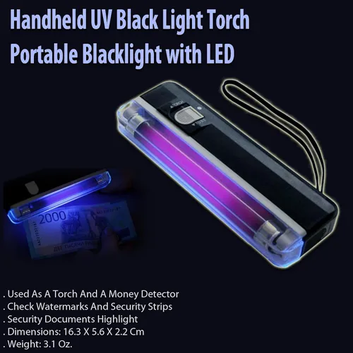 Miniatura 4 de Linterna portátil luz negra UV de mano con LED