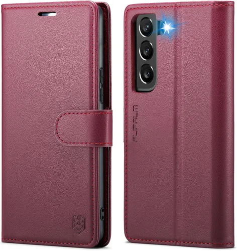 Miniatura 7 de FLIPALM Funda tipo cartera para Samsung Galaxy S22 Plus, con bloqueo RFID, soporte para tarjetas de crédito, de piel sintética, con función atril