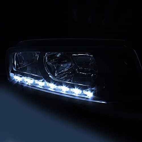 Miniatura 3 de AKKON - Faros delanteros LED DRL negros para Dodge Charger 06-10 con luces intermitentes de esquina izquierda + derecha