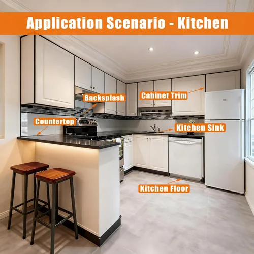 Miniatura 8 de Cinta de calafateo blanca impermeable para baño, sellado autoadhesivo para fregadero de cocina, baño, ventana, ducha, inodoro, pared de bañera