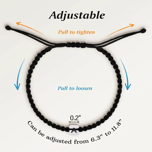 Miniatura 5 de Pulseras hechas a mano, pulseras para mujeres y hombres, pulsera ajustable con inicial, regalos de joyería para mamá, esposa, novia, ella, amigos