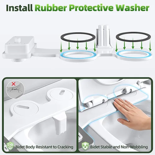 Miniatura 3 de SAMODRA Accesorio para bidé, accesorio no eléctrico para asiento de inodoro de bidé con agua fría y controles de presión, boquillas dobles Níquel