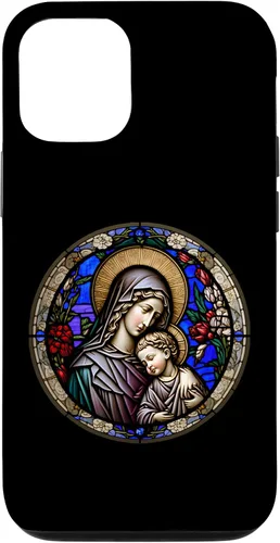 Miniatura 27 de Funda para iPhone 11 Religious Blessed Virgin María y Jesús con diseño de vidrieras