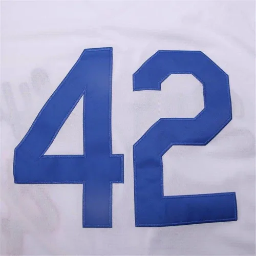 Miniatura 3 de Camiseta de béisbol negra con leyenda número 42 vintage bordada retro Lightsout camisetas para hombre