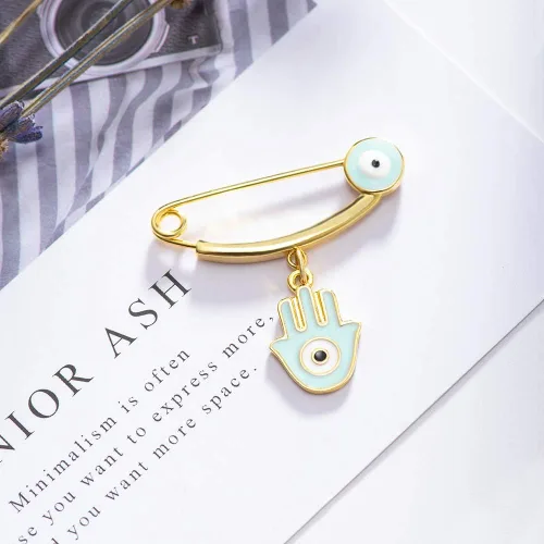 Miniatura 5 de MANVEN Hamsa - Broche de protección contra el mal de ojo, broche para pañales, regalo de cumpleaños