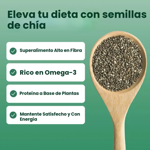 Miniatura 5 de Sanar Naturals Semillas de chía - Suplemento de omega-3, proteína, fibra - Apoyo GLP-1 - Apto para dieta keto y paleo - Vegano, sin transgénicos