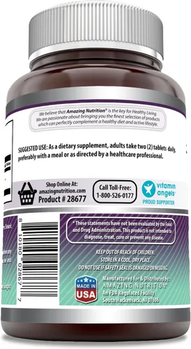 Miniatura 3 de Amazing Formulas MSM (Metilsulfonilmetano) Suplemento 1000 mg por porción 200 tabletas Sin OMG Sin gluten Fabricado en Estados Unidos