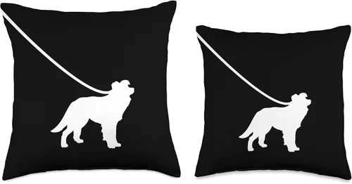 Miniatura 3 de Border Collie on a Leash Dog - Mom Dad Pet Cute Funny Puppy Throw Pillow