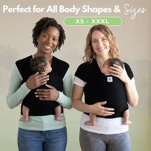 Miniatura 2 de ELDOMA Portabebés negro – Eslinga ligera y transpirable para bebé, con manos libres, portabebés de recién nacido a niño pequeño, (6.6-33.1 lbs)