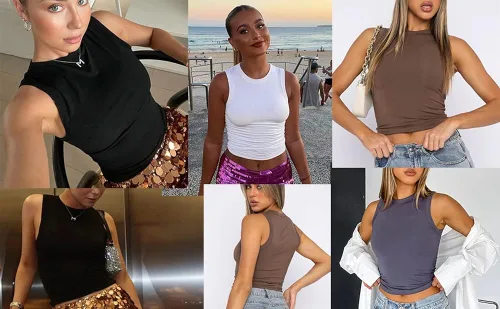 Miniatura 4 de Abardsion Camiseta sin mangas casual para mujer, sin mangas, sexy, ajustada