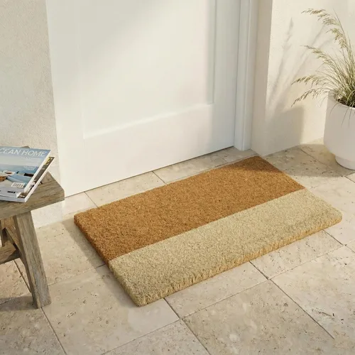 Fab Habitat Felpudo Moderno Neutro Extra Grueso - Tejido a Mano, Duradero - Fibra de Coco Natural - Entrada, Puerta Principal, Porche, Patio -