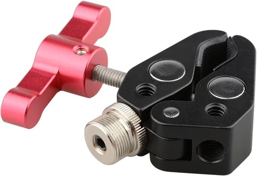 Miniatura 6 de CAMVATE Super Clamp - 1673 - Pinza de alicates de cangrejo con tornillo de conversión de 1/4 a 5/8 pulgadas (mango en T rojo)