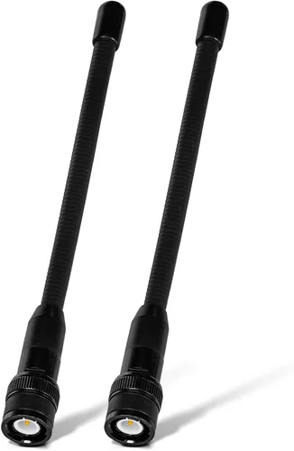 Eightwood BNC - Antena de escáner de mano, paquete de 2 unidades de doble banda 144/430 MHz VHF UHF Antena de radio aficionado flexible de 6