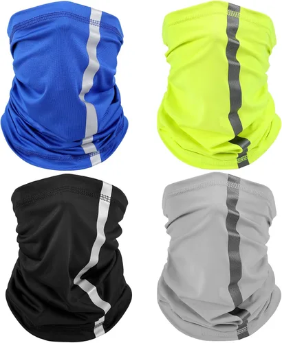 Miniatura 13 de SATINIOR 4 piezas de polaina reflectante para el cuello, bandana de seguridad de neón, protección contra el viento, el polvo, UV, bufanda